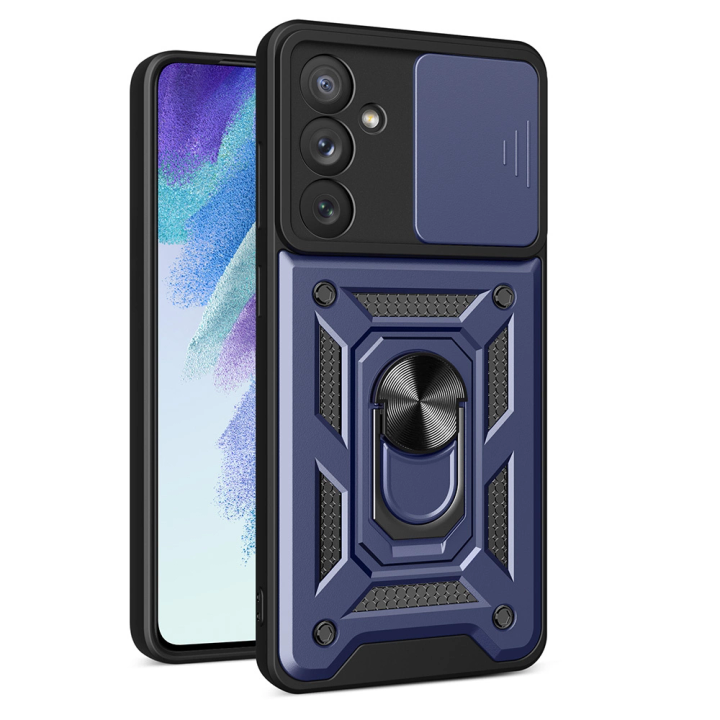 Hybrid Armor Camshield etui do Samsung Galaxy A54 5G pancerny pokrowiec z osłoną na aparat niebieskie na NearMe.pl