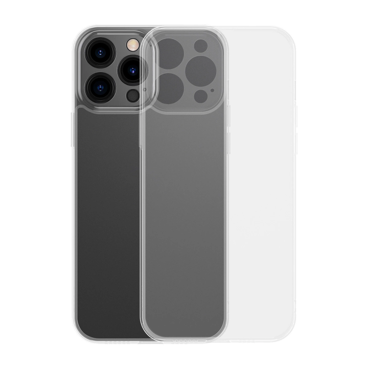 Baseus Frosted Glass Case etui pokrowiec do iPhone 13 Pro sztywna obudowa z żelową ramką przezroczysty (ARWS000702) na NearMe.pl