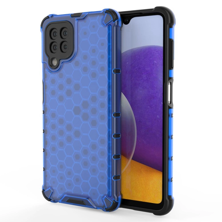 Honeycomb etui pancerny pokrowiec z żelową ramką Samsung Galaxy A22 4G niebieski na NearMe.pl