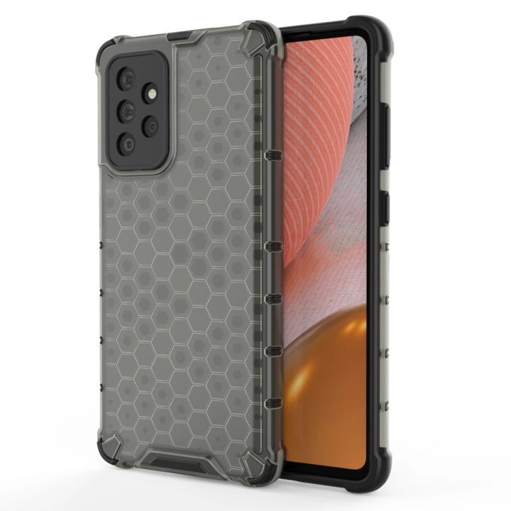 Honeycomb etui pancerny pokrowiec z żelową ramką Samsung Galaxy A72 4G czarny na NearMe.pl