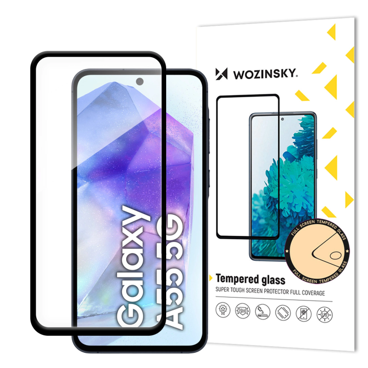 Szkło hartowane Wozinsky Tempered Glass Full Glue na Samsung Galaxy A55 z czarną ramką na NearMe.pl