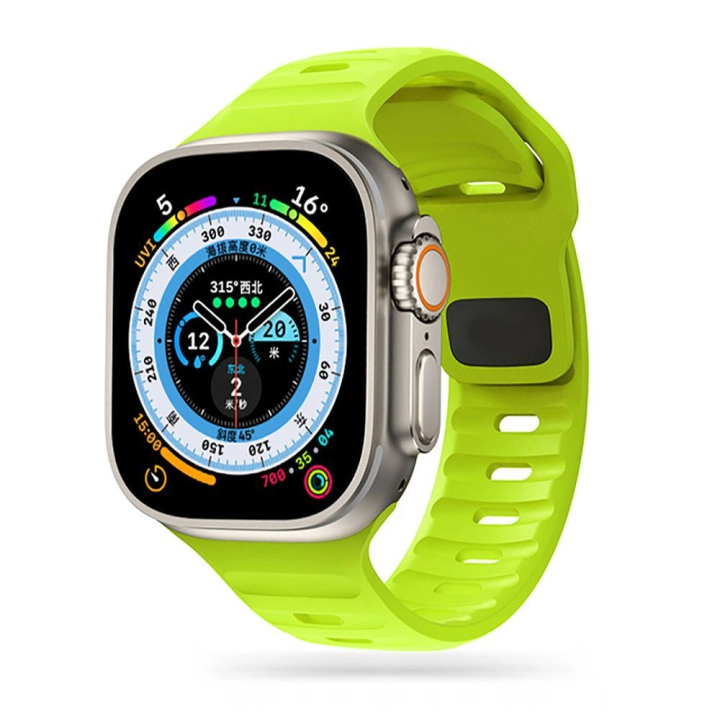 Pasek Tech-Protect IconBand Line na Apple Watch 4 / 5 / 6 / 7 / 8 / 9 / SE (38/40/41 mm) - limonkowy na NearMe.pl