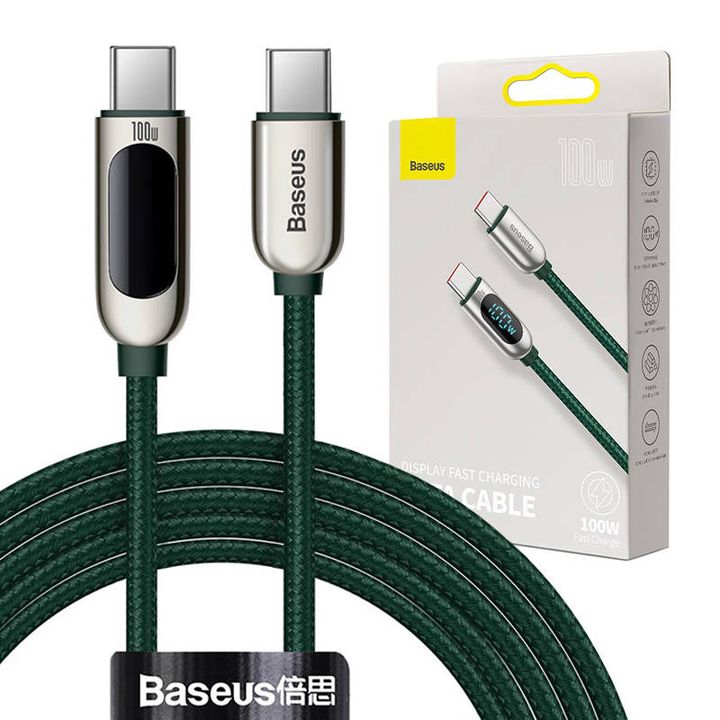 Kabel USB-C do USB-C Baseus Display, 100W, 2m (zielony) na NearMe.pl