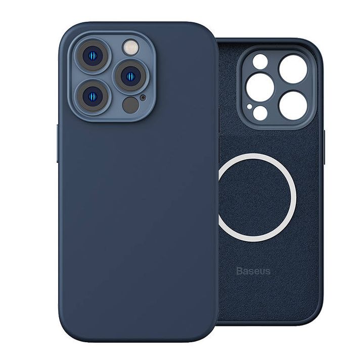 Zestaw ochronny Baseus Liquid Silica etui magnetyczne i szkło hartowane do iPhone 14 Pro Max (niebieski) na NearMe.pl