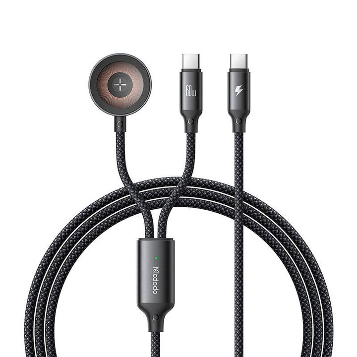 Kabel 2w1 Mcdodo CA-2200 USB-C + ładowarka Apple Watch, 60W, 1.2m na NearMe.pl