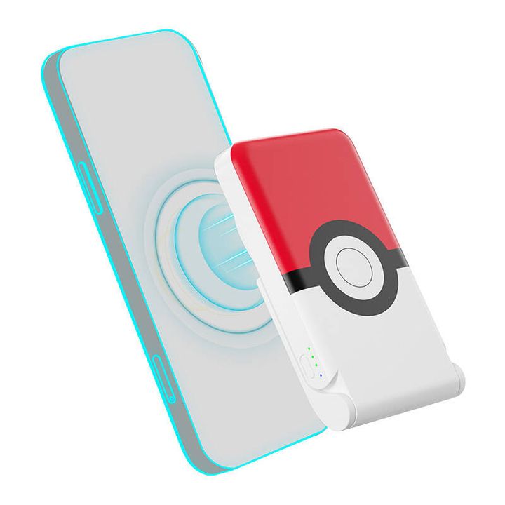 Powerbank magnetyczny OTL 5000 mAh, USB-C 15W, Pokemon Pokeball ze stojakiem (biało-czerwony) na NearMe.pl