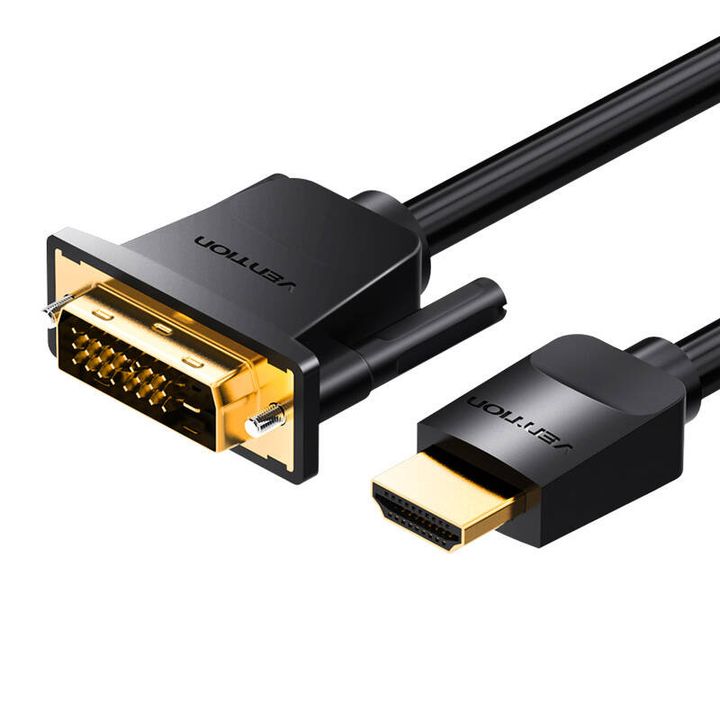 Kabel HDMI do DVI (24+1) Vention ABFBI 3m, 4K 60Hz/ 1080P 60Hz (Czarny) na NearMe.pl