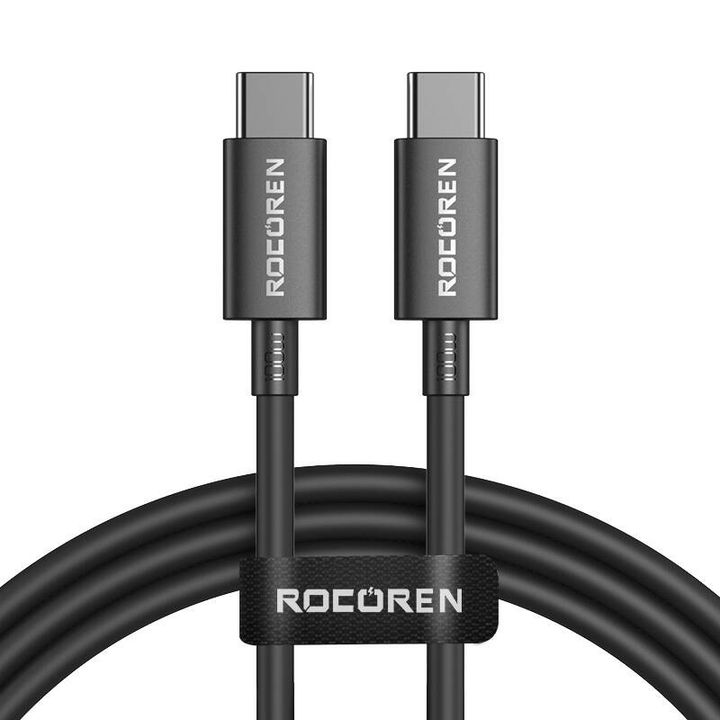 Kabel USB-C do USB-C Rocoren Simples Series, 100W, 1m (czarny) na NearMe.pl
