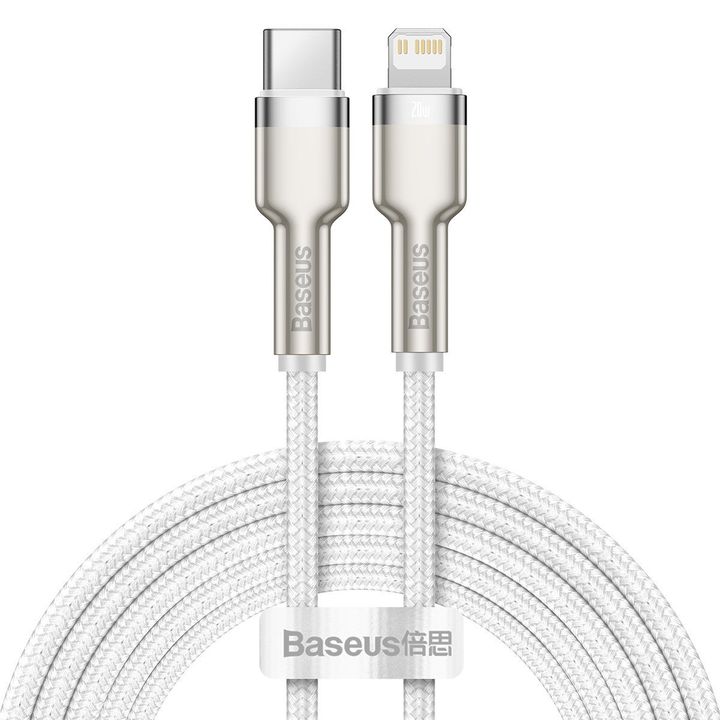 Kabel USB-C do Lightning Baseus Cafule, PD, 20W, 2m (biały) na NearMe.pl
