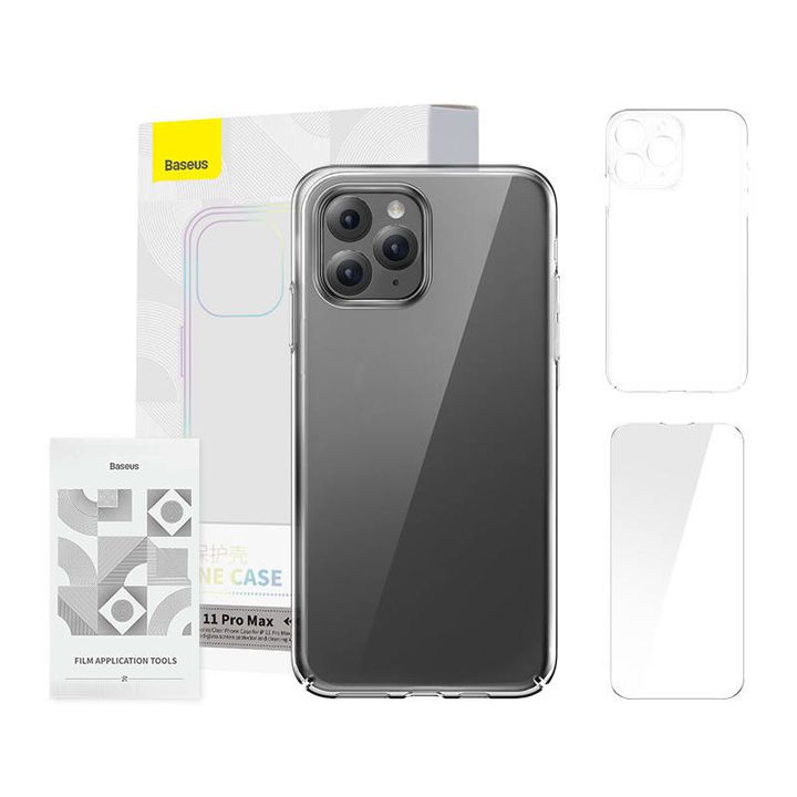 Etui Baseus Crystal Series Clear do iPhone 11 pro max (przeźroczyste) +szkło hartowane +zestaw czyszczący na NearMe.pl