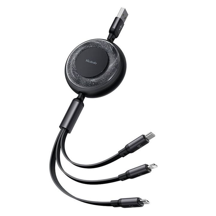Kabel 3w1 USB-C do USB-C / Lightning / Micro USB, Mcdodo CA-3730, 1.2m (czarny) na NearMe.pl