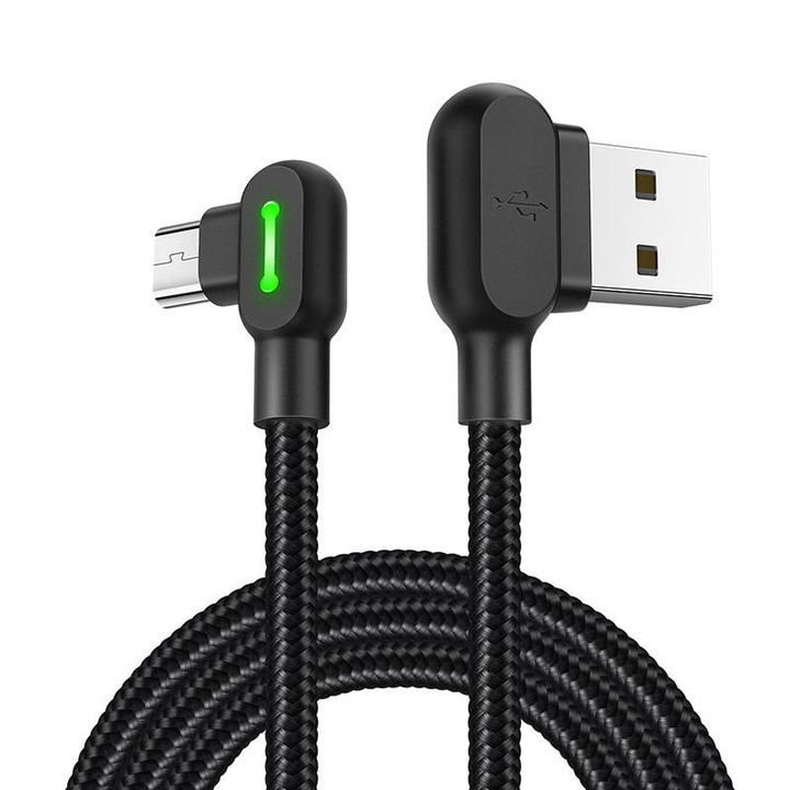 Kabel USB do Micro USB kątowy Mcdodo CA-5280 LED, 1.2m (czarny) na NearMe.pl