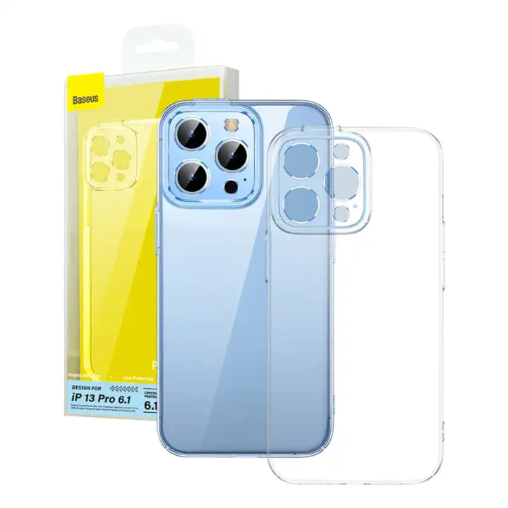 Transparentne etui ochronne Baseus Crystal do iPhone 13 Pro + szkło hartowane + zestaw czyszczący na NearMe.pl