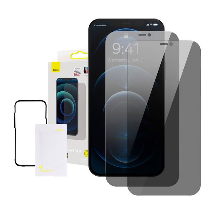 Szkło hartowane z filtrem prywatyzującym 0.3mm Baseus do iPhone 12 / 12 Pro (2szt) na NearMe.pl