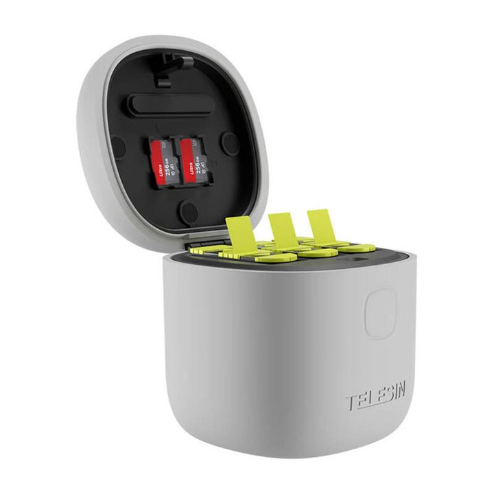 Ładowarka trójkanałowa Telesin Allin box + 3 akumulatory do GoPro Hero 12 / 11 / 10 / 9 (żółty) na NearMe.pl