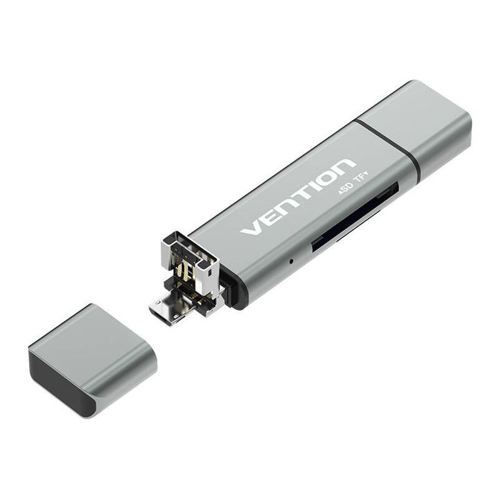 Wielofunkcyjny czytnik kart USB2.0 Vention CCJH0 szary na NearMe.pl