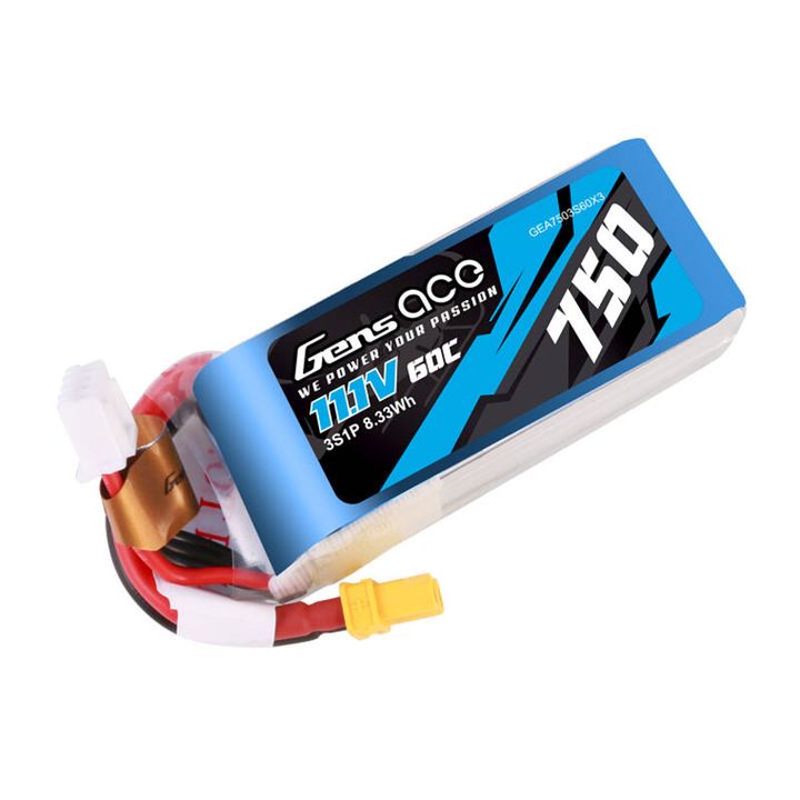 Akumulator Gens Ace 750mAH 11.1V 60C 3S1P Lipo z konektorem XT30 na NearMe.pl