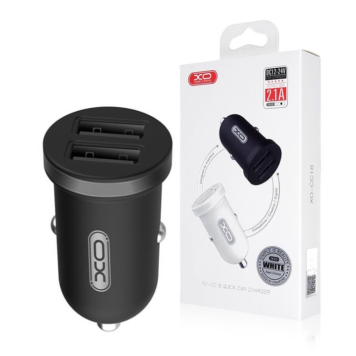 Ładowarka samochodowa XO CC18 2x USB 2,1A czarna na NearMe.pl