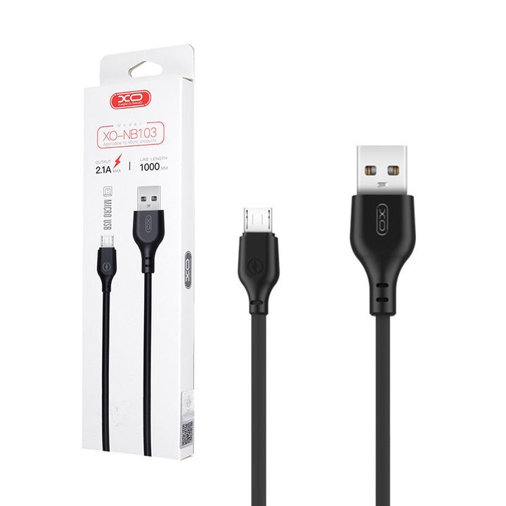 Kabel USB XO NB103 - microUSB 1,0 m 2,1A czarny na NearMe.pl