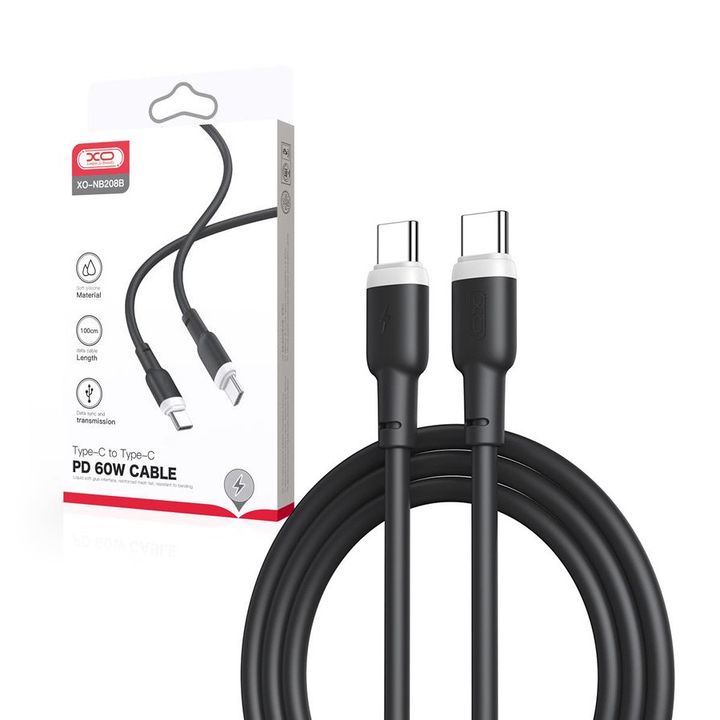 Kabel XO NB208B PD USB-C - USB-C 1m 60W czarny na NearMe.pl