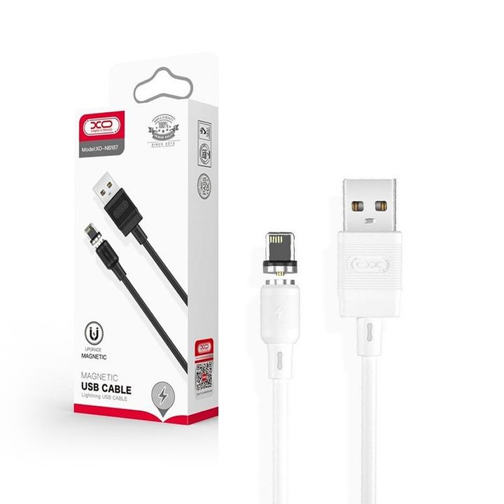 Kabel USB XO magnetyczny NB187 Lightning 1.0m 2.1A biały na NearMe.pl