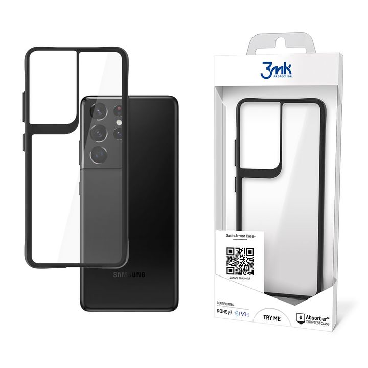 Nakładka Etui 3mk Satin Armor Case+ (czarna ramka) - Samsung Galaxy S21 Ultra 5G na NearMe.pl