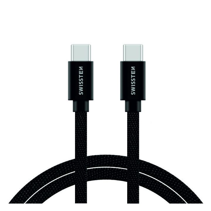SWISSTEN Kabel w oplocie USB-C / USB-C 1,2 M czarny na NearMe.pl