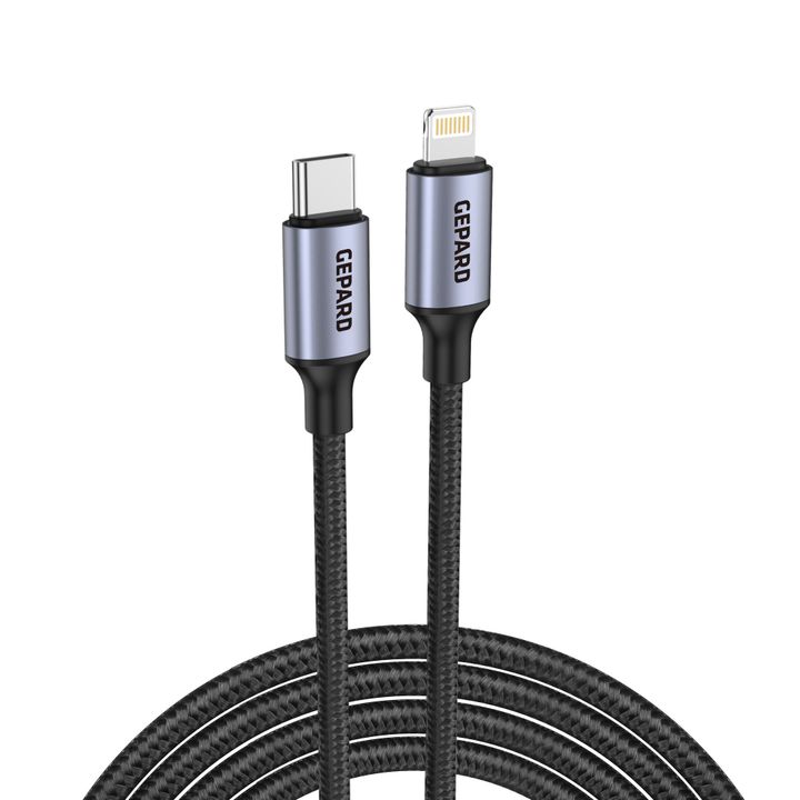 GEPARD kabel USB-C - Lightning PD 20W metal 2 m czarny na NearMe.pl