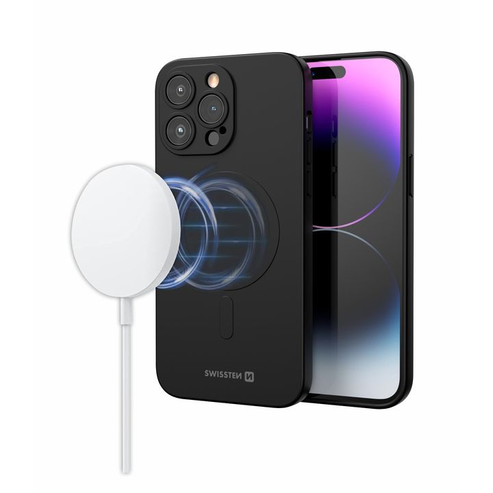 SWISSTEN Soft Joy MagStick Etui Nakładka MagSafe iPhone 16 czarna na NearMe.pl