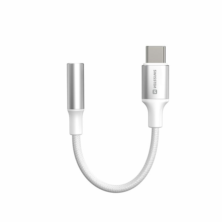 SWISSTEN AUX Audio Adapter USB-C - 3,5 mm Jack 15cm biały na NearMe.pl