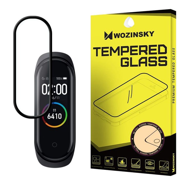 Wozinsky super wytrzymała folia Full Glue na cały ekran z ramką Case Friendly Xiaomi Mi Band 5 / Mi Band 6 czarny na NearMe.pl