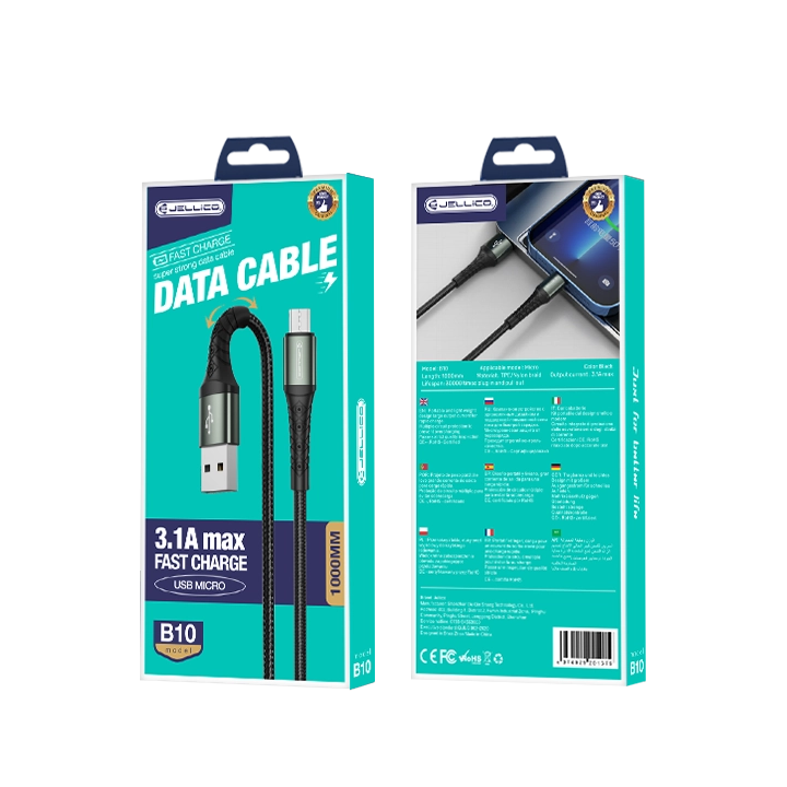 JELLICO kabel - B10 Micro USB 3.1A 1m czarny na NearMe.pl