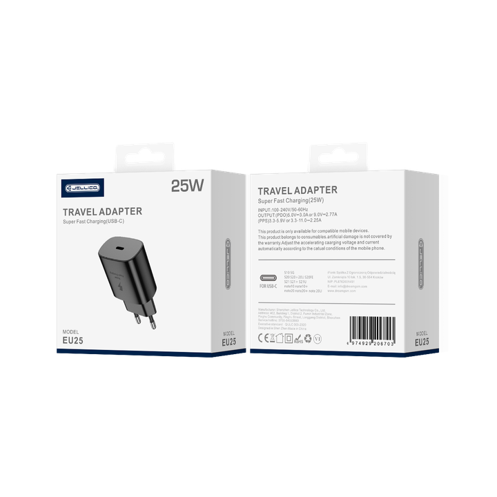JELLICO Ładowarka sieciowa - EU25 PD 25W USB-C czarna na NearMe.pl
