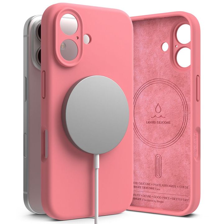RINGKE SILICONE MAGNETIC MAGSAFE IPHONE 16 PINK na NearMe.pl
