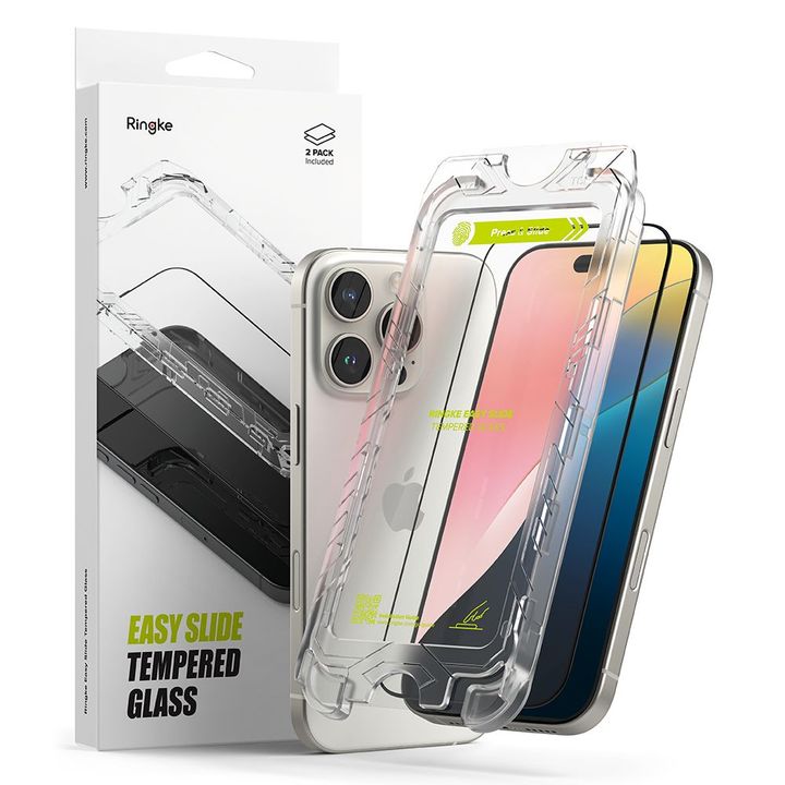 SZKŁO HARTOWANE RINGKE EASY SLIDE 2-PACK IPHONE 16 PRO BLACK na NearMe.pl