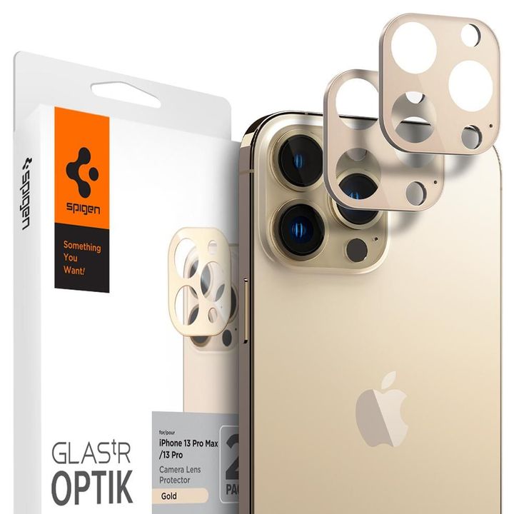 OSŁONA APARATU SPIGEN OPTIK.TR CAMERA PROTECTOR 2-PACK IPHONE 13 PRO / 13 PRO MAX GOLD na NearMe.pl