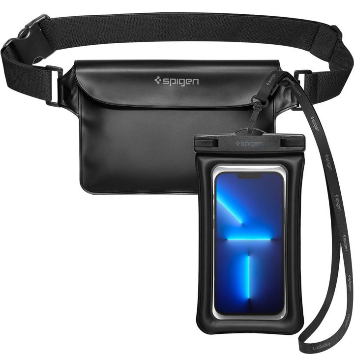 SPIGEN A621 UNIVERSAL WATERPROOF CASE & WAIST BAG BLACK na NearMe.pl