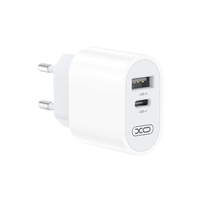 XO ładowarka sieciowa L97 1x USB 1x USB-C 2,4A biała na NearMe.pl