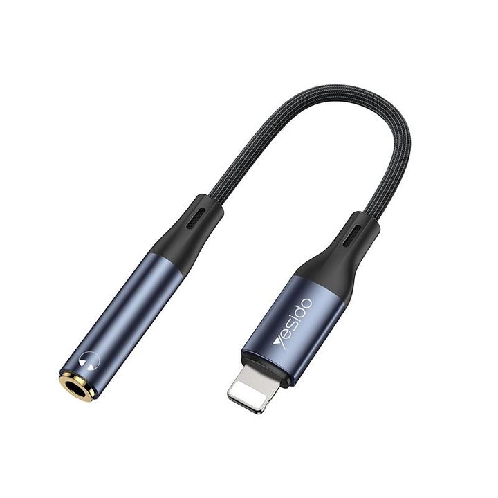 Yesido Kabel Audio YAU37 Lightning-3.5mm Aux Female, 12cm, BLACK / CZARNY na NearMe.pl
