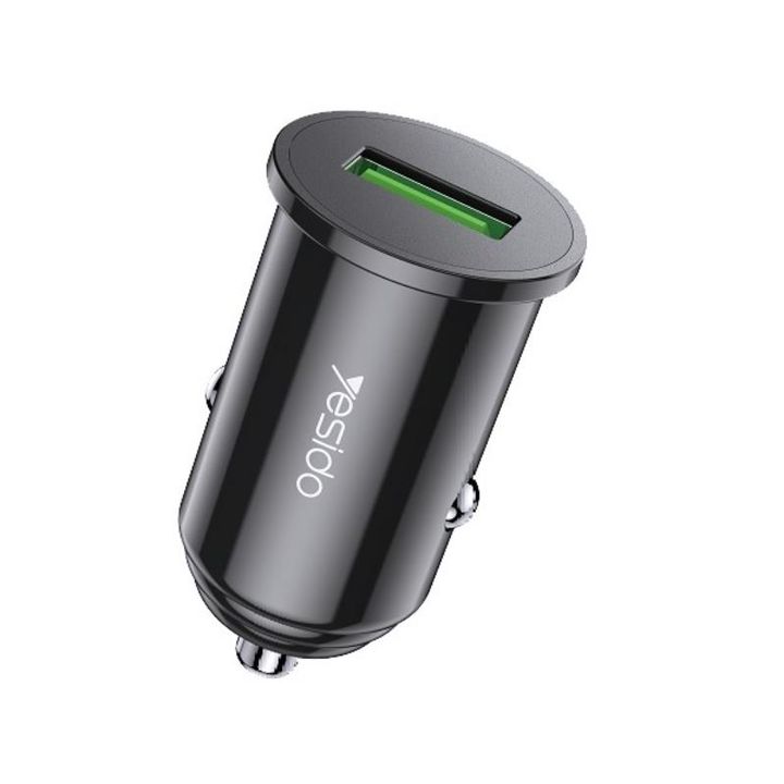 Yesido ładowarka samochodowa Y38 18W QC2.0 QC3.0 3.5A USB-A, BLACK / CZARNY na NearMe.pl