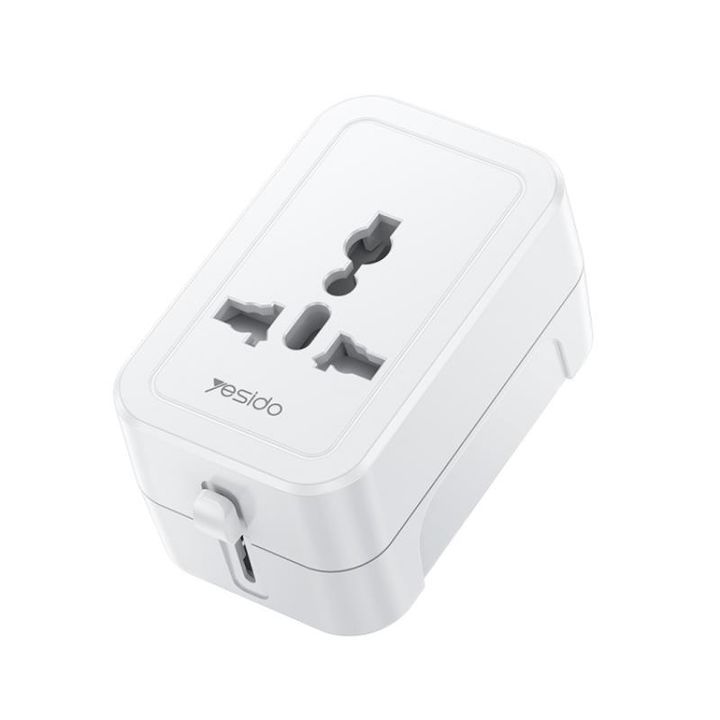 Yesido MC32 Uniwersalny Adapter UK/EU/US /AUS Max 6A, WHITE / BIAŁY na NearMe.pl