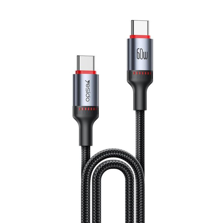 Yesido Kabel CA181 60W Type-C - Type-C 1.2m 3A, BLACK / CZARNY na NearMe.pl
