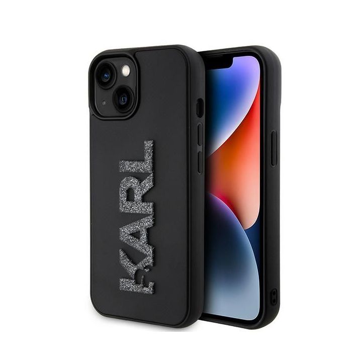 KARL LAGERFELD futerał do IPHONE 15 KLHCP15S3DMBKCK (3D Logo Glitter) czarny na NearMe.pl