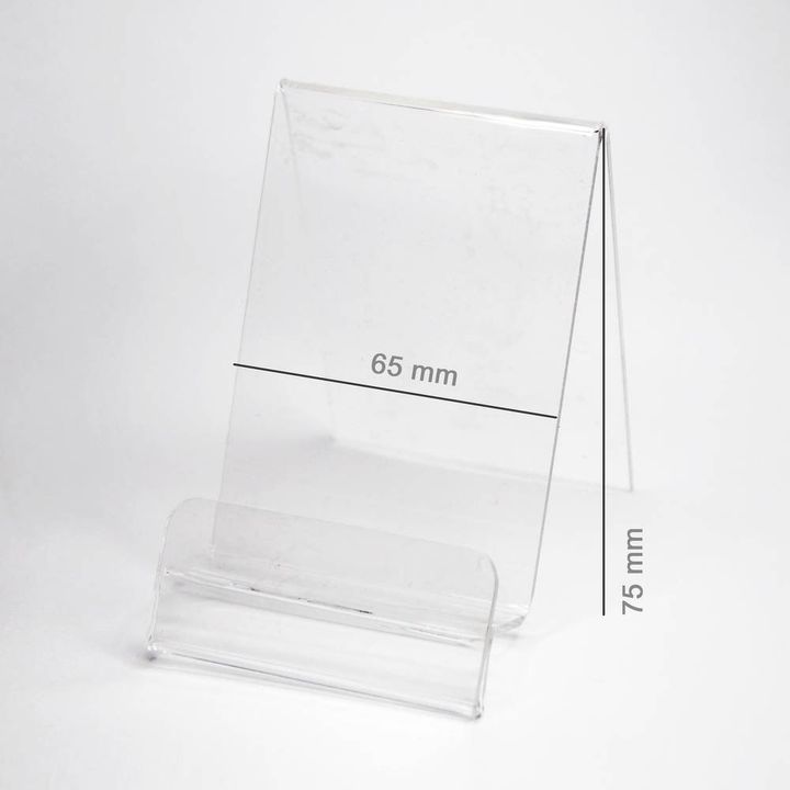 Podstawka Pionowa Plexi / Stojak na telefon z Zakładką na Cenę (Smartfon) szer. 65 mm na NearMe.pl