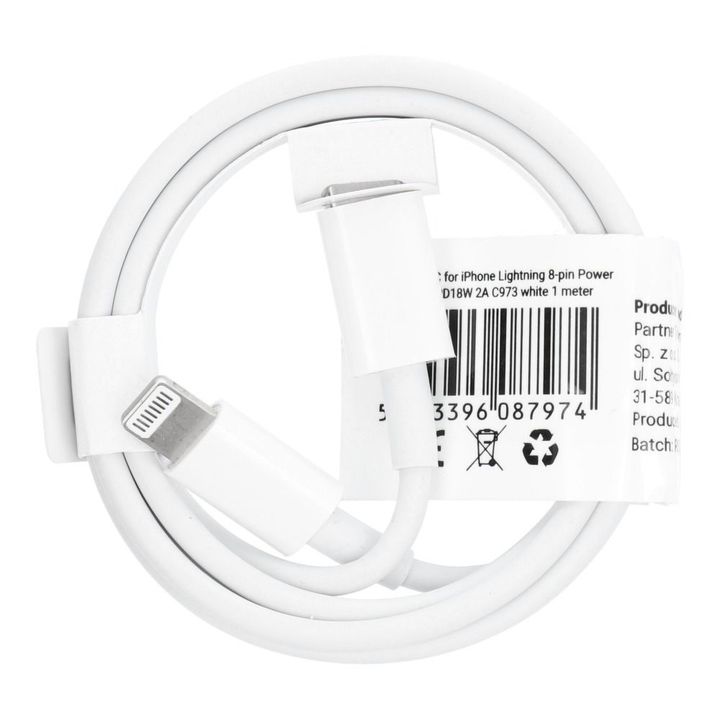 Kabel USB C do Lightning PD 2A 18W 1 m C973 biały na NearMe.pl