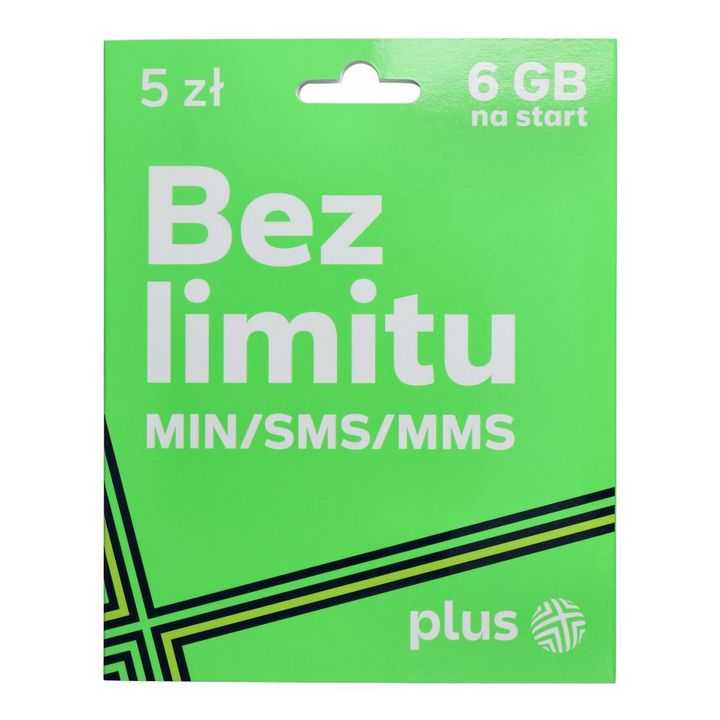 Karta Startowa Plus 5 Bez limitu min / sms / mms 6GB na NearMe.pl