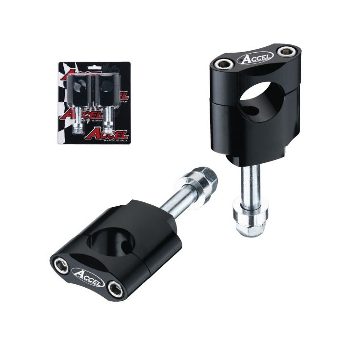 ACCEL MOCOWANIE/PODWYŻKI KIEROWNICY (22,2MM) WYS. 45MM ZE ŚRUBĄ M12 KOLOR SREBRNY (BM-13SV22) na NearMe.pl