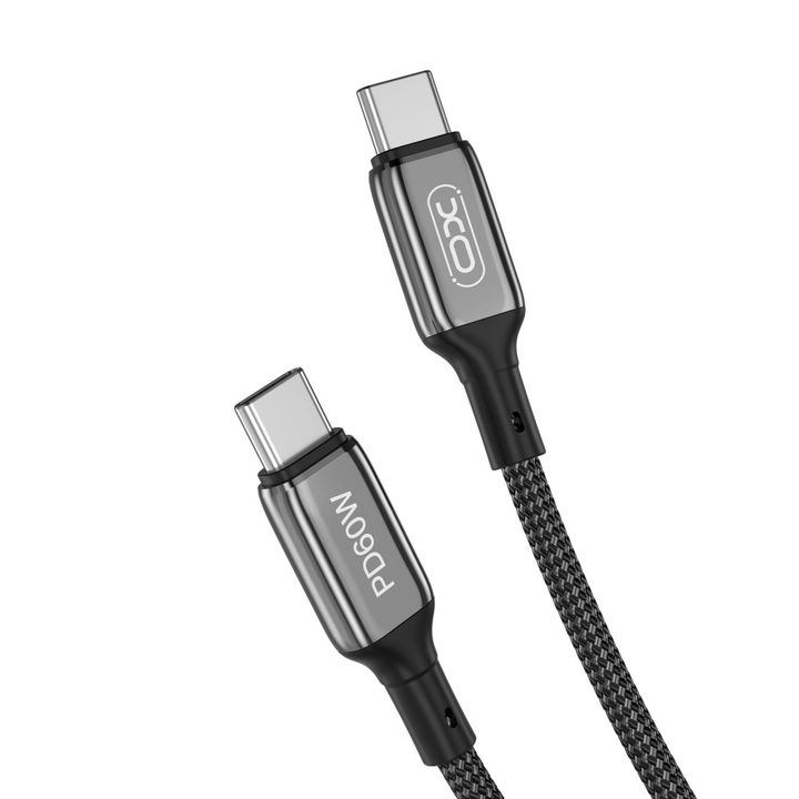 XO kabel NB-Q180B PD USB-C - USB-C 1,0m 60W czarny na NearMe.pl