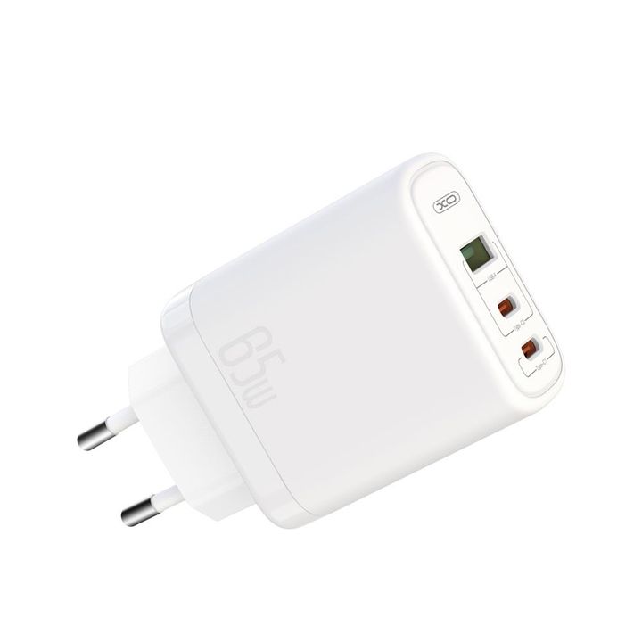 XO ładowarka sieciowa CE04 PD 65W 2x USB-C 1x USB biała na NearMe.pl