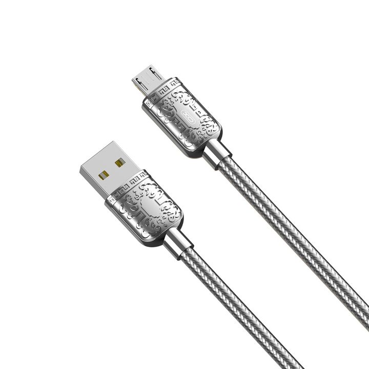 XO kabel NB216 USB - microUSB 1,0 m 2,4A srebrny na NearMe.pl